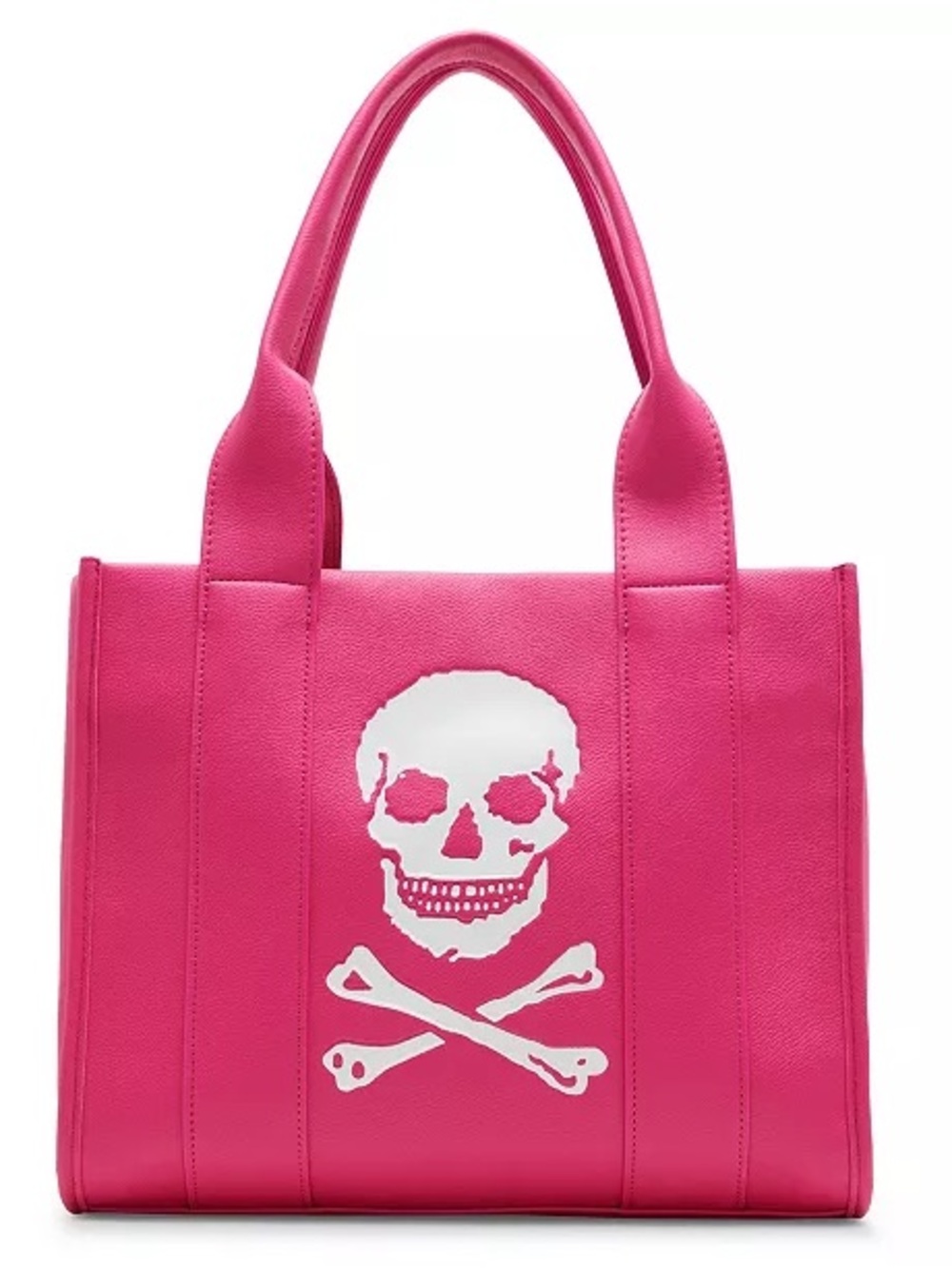 Betsey Johnson Skully Deboss Tote in a vibrant fuchsia pink NWT